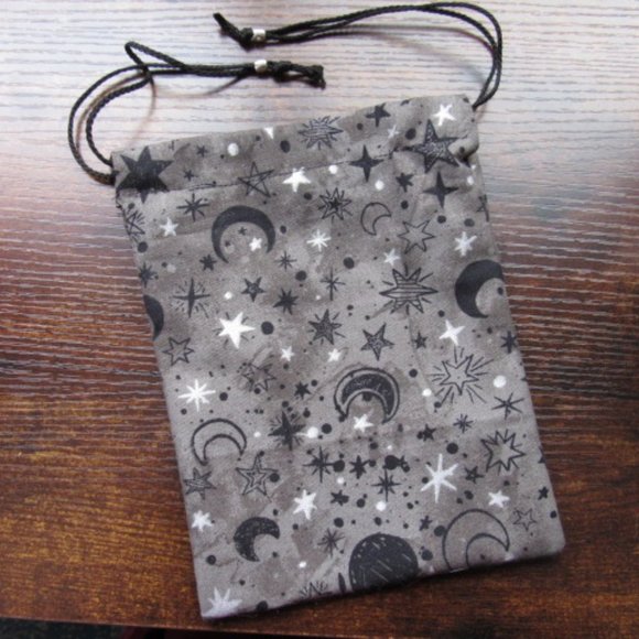 Star and Moon Celestial Tarot Card Gemstone Rune Pouch Bag - Picture 3 of 11
